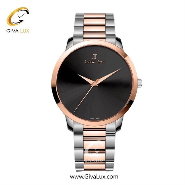 ساعت مچی اورجینال مردانه آلبرت ترایس رزگلد | رزگلد-نقره ای| مشکی| کد رفرنس AT20341
