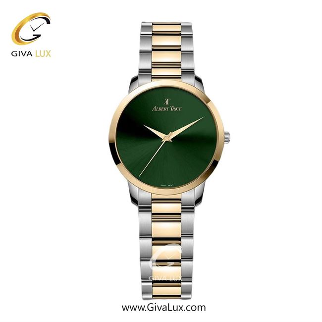 ساعت مچی اورجینال زنانه آلبرت ترایس طلایی | طلایی-نقره ای| سبز یشمی تیره| کد رفرنس AT20342