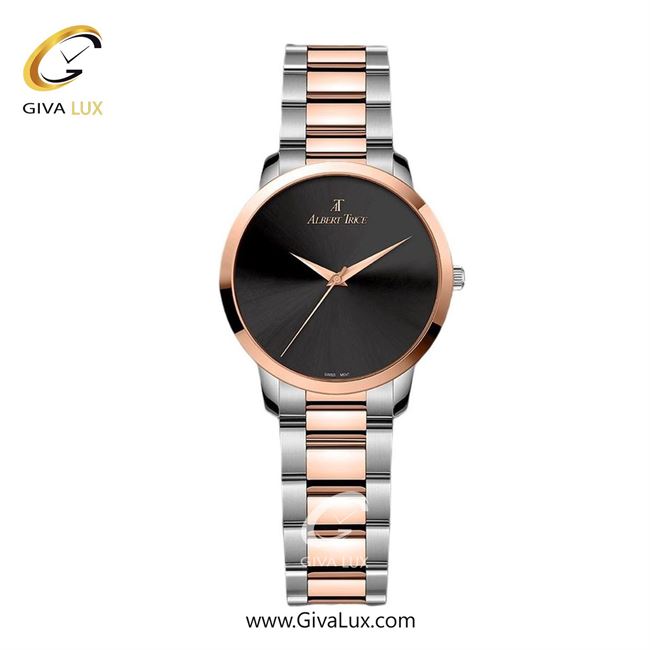 ساعت مچی اورجینال زنانه آلبرت ترایس رزگلد | نقره ای-رزگلد| مشکی| کد رفرنس AT20342