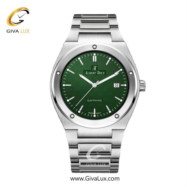 ساعت مچی اورجینال مردانه آلبرت ترایس  نقره ای | نقره ای| سبز| کد رفرنس AT20343