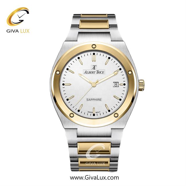 ساعت مچی اورجینال مردانه آلبرت ترایس  طلایی | طلایی-نقره ای| سفید| کد رفرنس AT20343