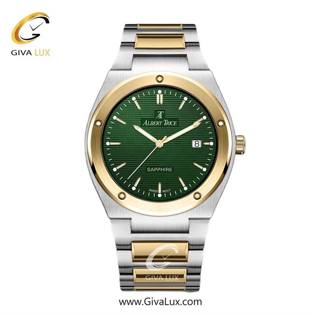 ساعت مچی اورجینال مردانه آلبرت ترایس  طلایی | طلایی-نقره ای| سبز| کد رفرنس AT20343
