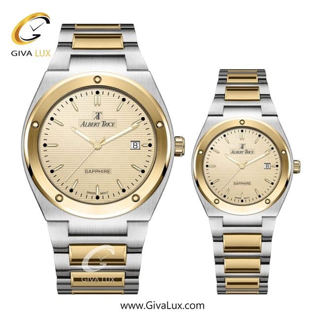 ساعت مچی اورجینال ست آلبرت ترایس  طلایی | نقره ای-طلایی| طلایی| کد رفرنس زنانه:AT20344 ، مردانه:AT20343