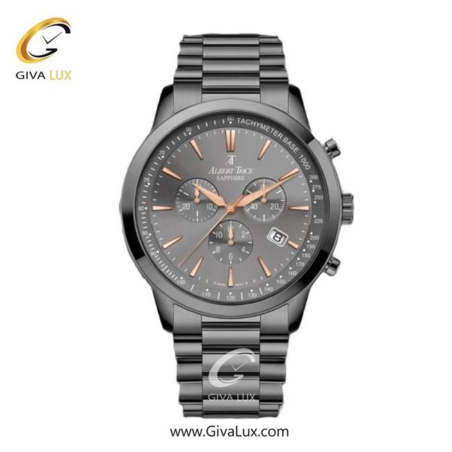 ساعت مچی اورجینال مردانه آلبرت ترایس سه موتوره کرنوگراف تیتانیوم | تیتانیوم| دودی|تیتانیوم| کد رفرنس AT20347