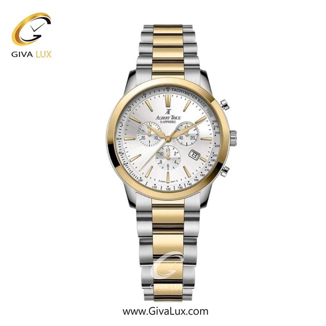 ساعت مچی اورجینال زنانه آلبرت ترایس سه موتوره کرنوگراف طلایی | نقره ای-طلایی| نقره ای| کد رفرنس AT20348