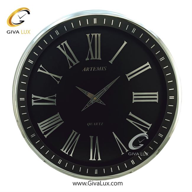 ساعت دیواری اورجینال آرتمیس آلیاژ فلزی نقره ای| کد رفرنس 90012، مدل: 2036SilverBlack