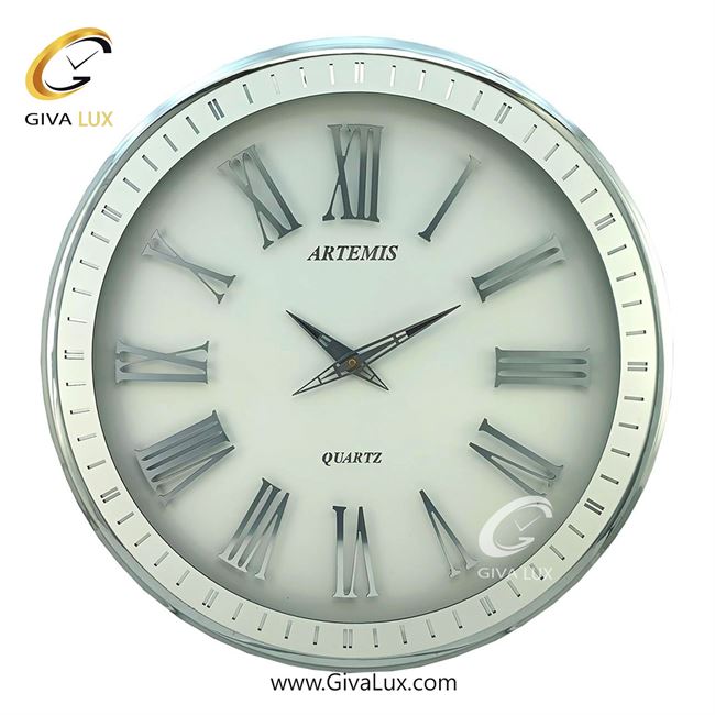 ساعت دیواری اورجینال آرتمیس آلیاژ فلزی نقره ای| کد رفرنس 90013، مدل: 2036SilverWhite