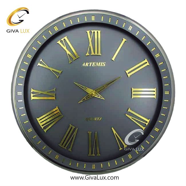 ساعت دیواری اورجینال آرتمیس آلیاژ فلزی طوسی| کد رفرنس 90024، مدل: 2036TitanuimGold