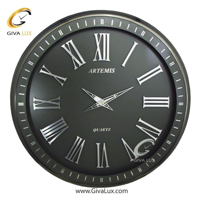 ساعت دیواری اورجینال آرتمیس آلیاژ فلزی طوسی| کد رفرنس 90023، مدل: 2036TitanuimSilver