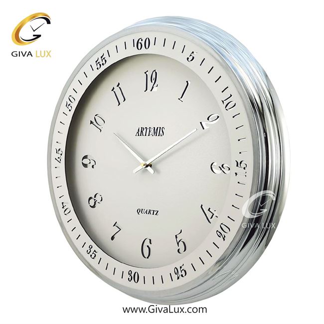ساعت دیواری اورجینال آرتمیس آلیاژ فلزی نقره ای| کد رفرنس 90015، مدل: 2037SilverBlack 2037-Silver-White-2.jpg