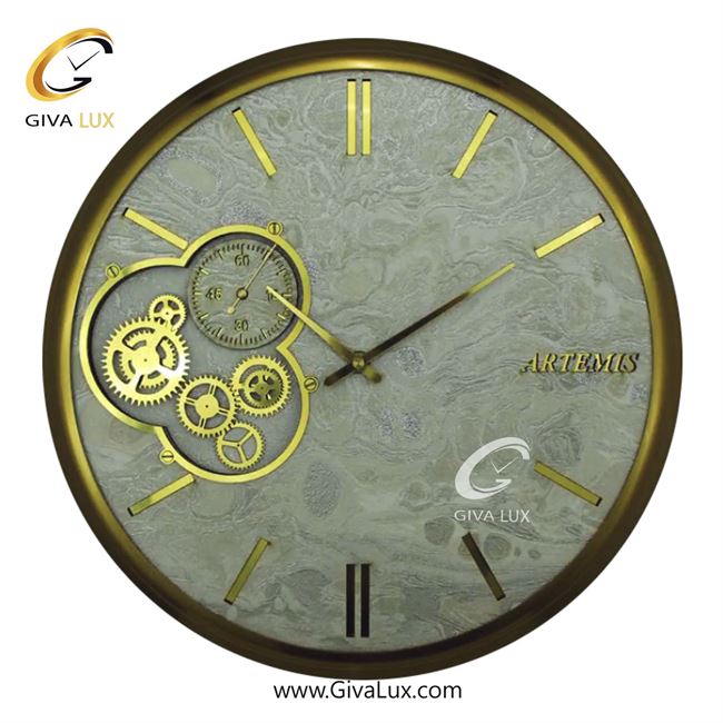 ساعت دیواری اورجینال آرتمیس آلیاژ فلزی طلایی| کد رفرنس 90029، مدل: 2040Gold