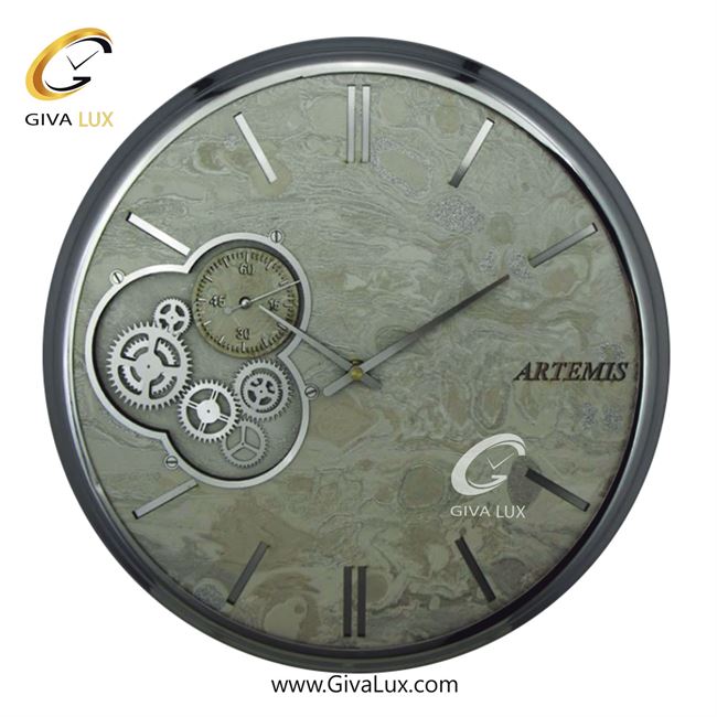 ساعت دیواری اورجینال آرتمیس آلیاژ فلزی نقره ای| کد رفرنس 90028، مدل: 2040SilverA