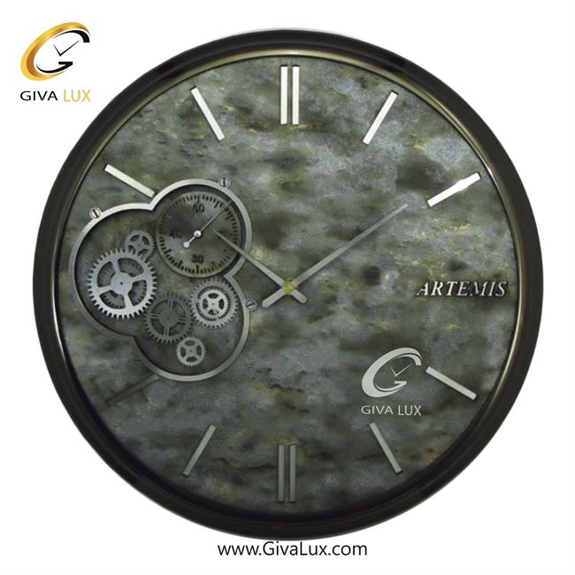 ساعت دیواری اورجینال آرتمیس آلیاژ فلزی طوسی| کد رفرنس 90027، مدل: 2040TitaniumB