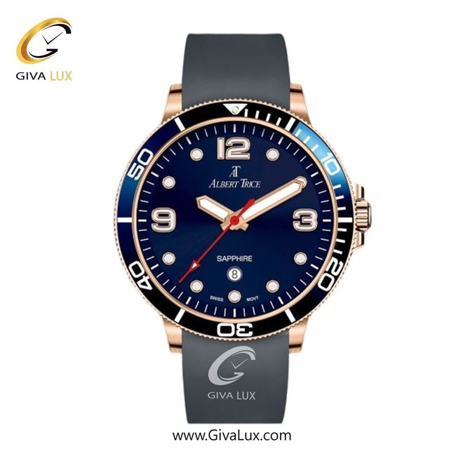 ساعت مچی اورجینال مردانه آلبرت ترایس سرمه ای-رزگلد | آبی خاکستری| سرمه ای| کد رفرنس AT20400