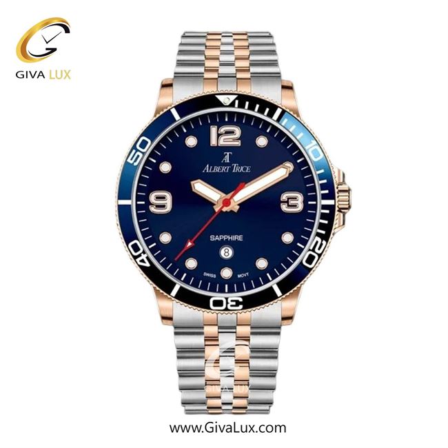 ساعت مچی اورجینال مردانه آلبرت ترایس سرمه ای-رزگلد | رزگلد-نقره ای| سرمه ای| کد رفرنس AT20400S