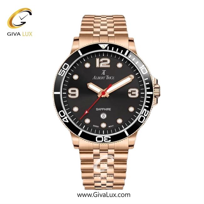 ساعت مچی اورجینال مردانه آلبرت ترایس مشکی-رزگلد | رزگلد| مشکی| کد رفرنس AT20400S