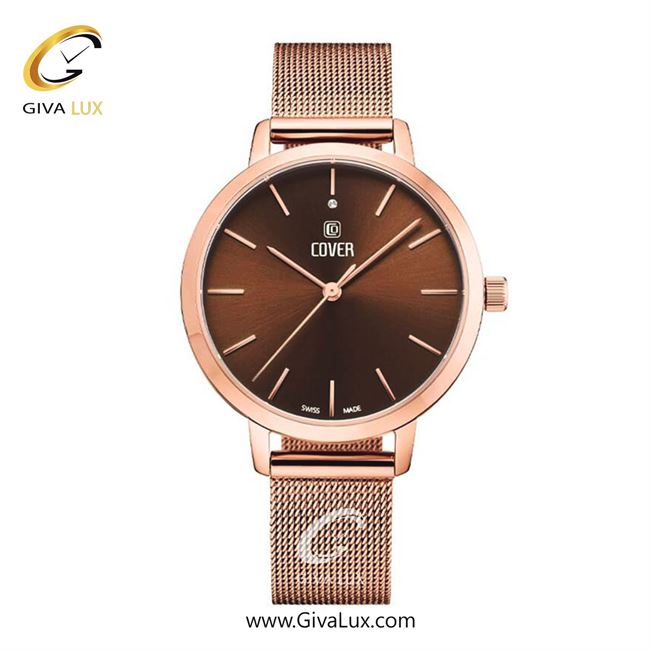 ساعت مچی اورجینال زنانه کاور رزگلد | رزگلد| قهوه ای| کد رفرنس CO2050.10