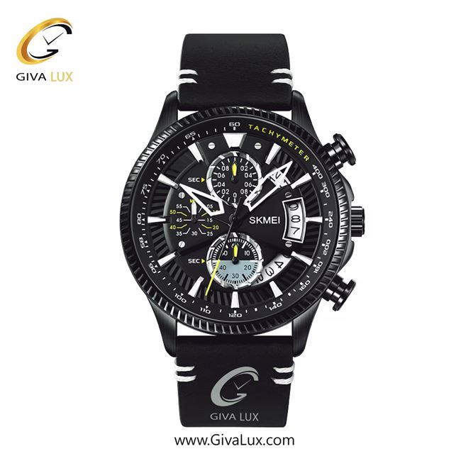 ساعت مچی اورجینال مردانه اسکمی (Skmei) سه موتوره کرنوگراف مشکی | مشکی| مشکی| کد رفرنس 2059
