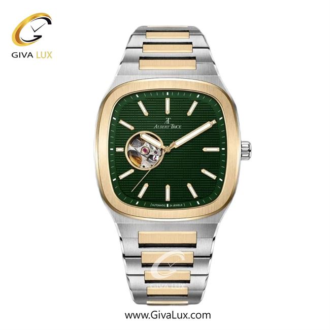 ساعت مچی اورجینال مردانه آلبرت ترایس طلایی | نقره ای-طلایی| سبز یشمی تیره| کد رفرنس AT20600