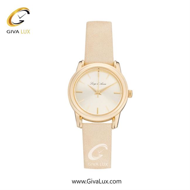 ساعت مچی اورجینال زنانه LdA | لوئیجی د آنا | Luigi d'Ana طلایی | کرم| کرم| کد رفرنس 2064