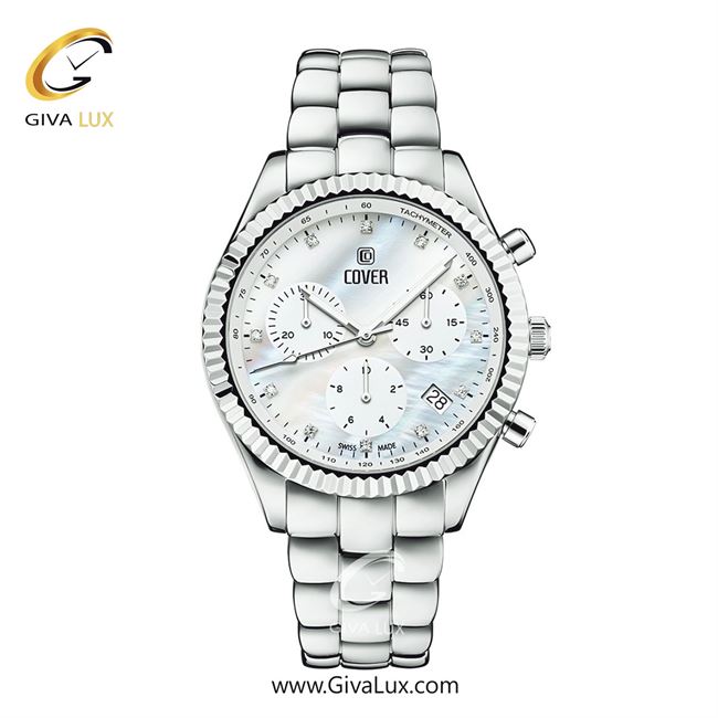 ساعت مچی اورجینال زنانه کاور سه موتوره کرنوگراف نقره ای | نقره ای| نقره ای-آبی| کد رفرنس CO207.02