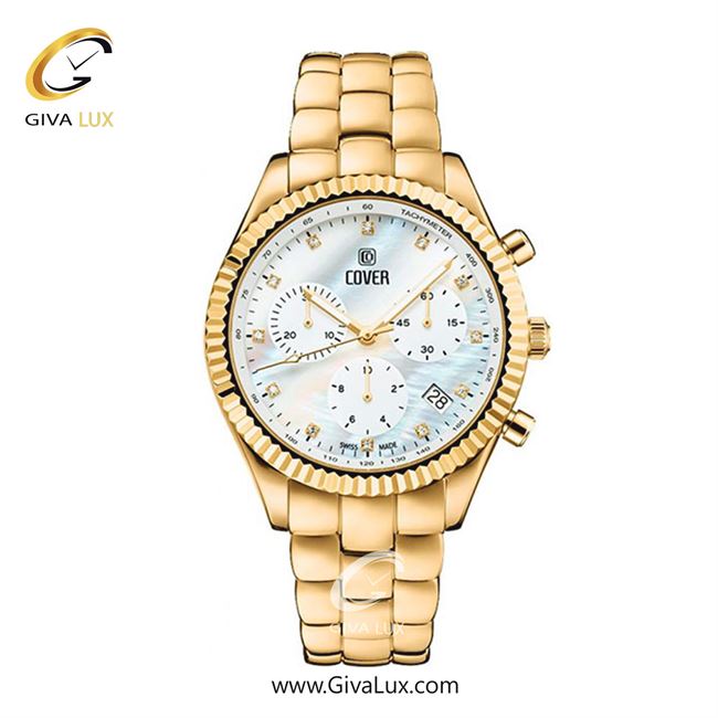 ساعت مچی اورجینال زنانه کاور سه موتوره کرنوگراف طلایی | طلایی| آبی-نقره ای| کد رفرنس CO207.03
