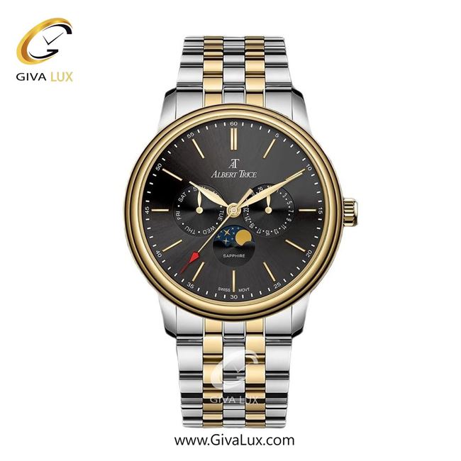 ساعت مچی اورجینال مردانه آلبرت ترایس سه موتوره فول تایم طلایی | طلایی-نقره ای| مشکی| کد رفرنس AT20700