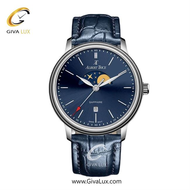 ساعت مچی اورجینال مردانه آلبرت ترایس نقره ای | سرمه ای| سرمه ای| کد رفرنس AT20800
