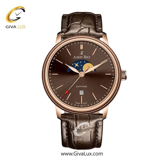 ساعت مچی اورجینال مردانه آلبرت ترایس رزگلد | قهوه ای| قهوه ای| کد رفرنس AT20800