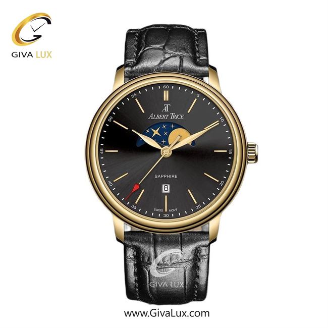 ساعت مچی اورجینال مردانه آلبرت ترایس طلایی | مشکی| مشکی| کد رفرنس AT20800