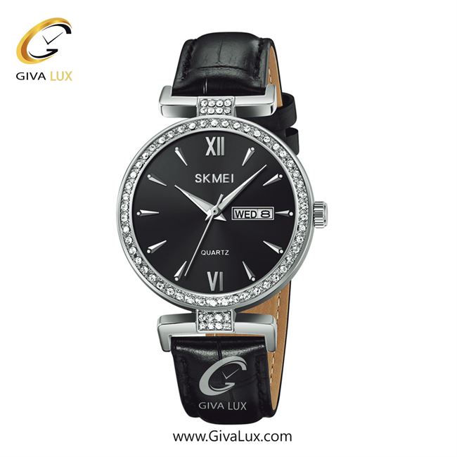 ساعت مچی اورجینال زنانه اسکمی (Skmei) نقره ای | مشکی| مشکی| کد رفرنس 2090