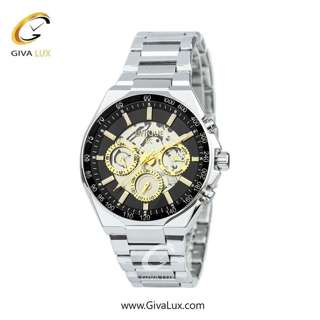 ساعت مچی اورجینال مردانه یونیک سه موتوره فول تایم نقره ای | نقره ای| نقره ای-طلایی-مشکی| کد رفرنس S2101