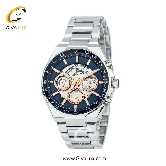 ساعت مچی اورجینال مردانه یونیک سه موتوره فول تایم نقره ای | نقره ای| سرمه ای-نقره ای| کد رفرنس S2101