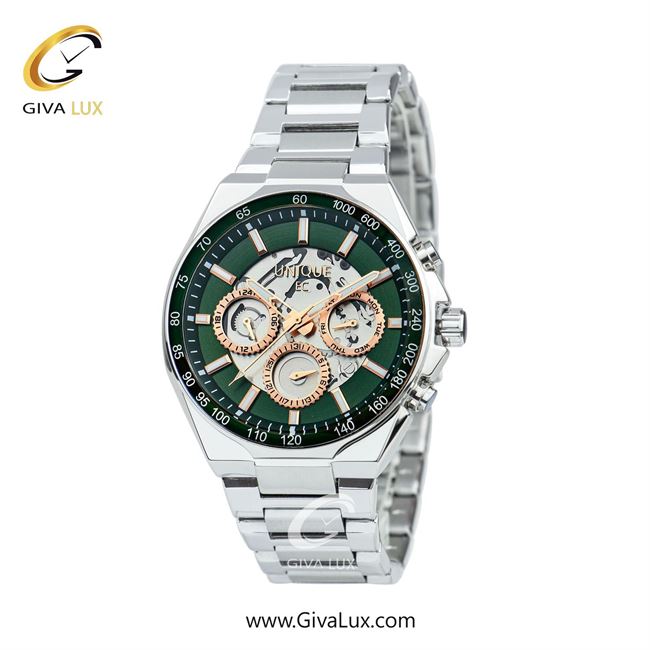 ساعت مچی اورجینال مردانه یونیک سه موتوره فول تایم نقره ای | نقره ای| سبز یشمی تیره-نقره ای| کد رفرنس S2101