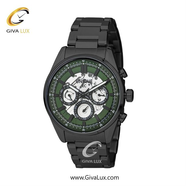 ساعت مچی اورجینال مردانه یونیک سه موتوره فول تایم مشکی | مشکی| نقره ای-سبز یشمی تیره| کد رفرنس S2102