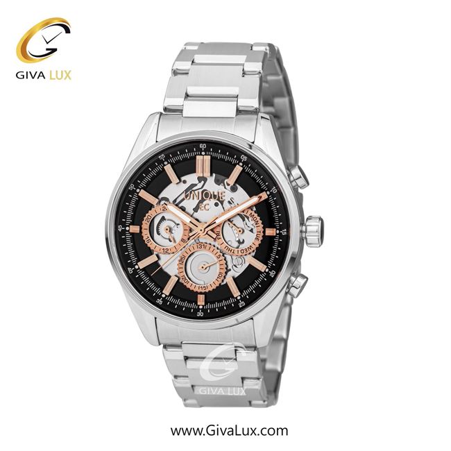 ساعت مچی اورجینال مردانه یونیک سه موتوره فول تایم نقره ای | نقره ای| مشکی-نقره ای-رزگلد| کد رفرنس S2102