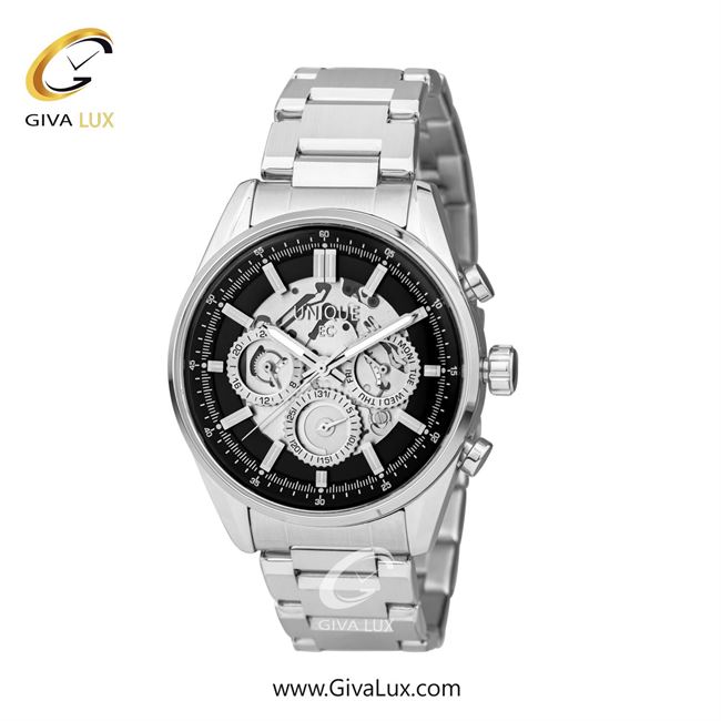 ساعت مچی اورجینال مردانه یونیک سه موتوره فول تایم نقره ای | نقره ای| مشکی-نقره ای| کد رفرنس S2102