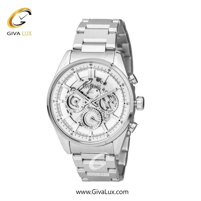 ساعت مچی اورجینال مردانه یونیک سه موتوره فول تایم نقره ای | نقره ای| نقره ای| کد رفرنس S2102