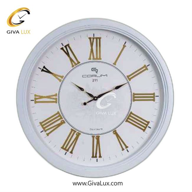 ساعت دیواری اورجینال کوروم PVC سفید| کد رفرنس 211