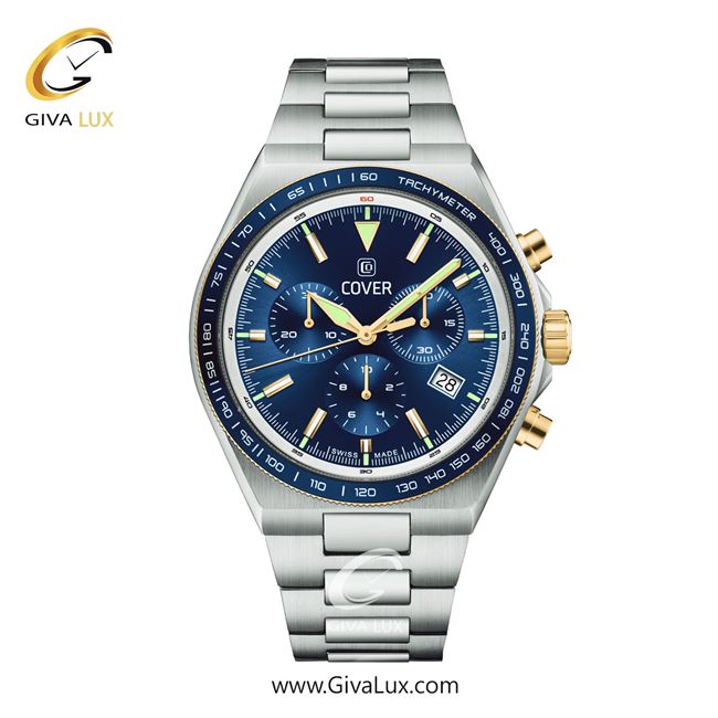 ساعت مچی اورجینال مردانه کاور سه موتوره کرنوگراف سرمه ای-طلایی | نقره ای| سرمه ای| کد رفرنس CO212.04