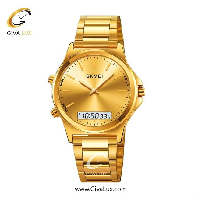 ساعت مچی اورجینال مردانه اسکمی (Skmei) سه زمانه طلایی | طلایی| طلایی| کد رفرنس 2120