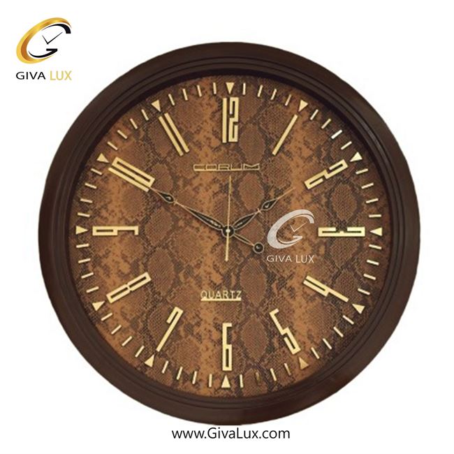 ساعت دیواری اورجینال کوروم PVC قهوه ای| کد رفرنس 214