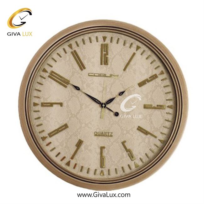 ساعت دیواری اورجینال کوروم PVC کرم| کد رفرنس 214