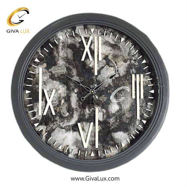 ساعت دیواری اورجینال کوروم PVC طوسی| کد رفرنس 215