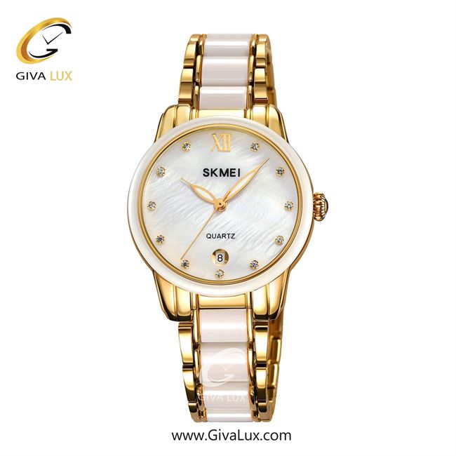 ساعت مچی اورجینال زنانه اسکمی (Skmei) سفید-طلایی | طلایی-سفید| سفید صدفی| کد رفرنس 2175