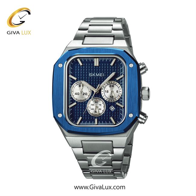 ساعت مچی اورجینال مردانه اسکمی (Skmei) سه موتوره کرنوگراف آبی | نقره ای| آبی| کد رفرنس 2201