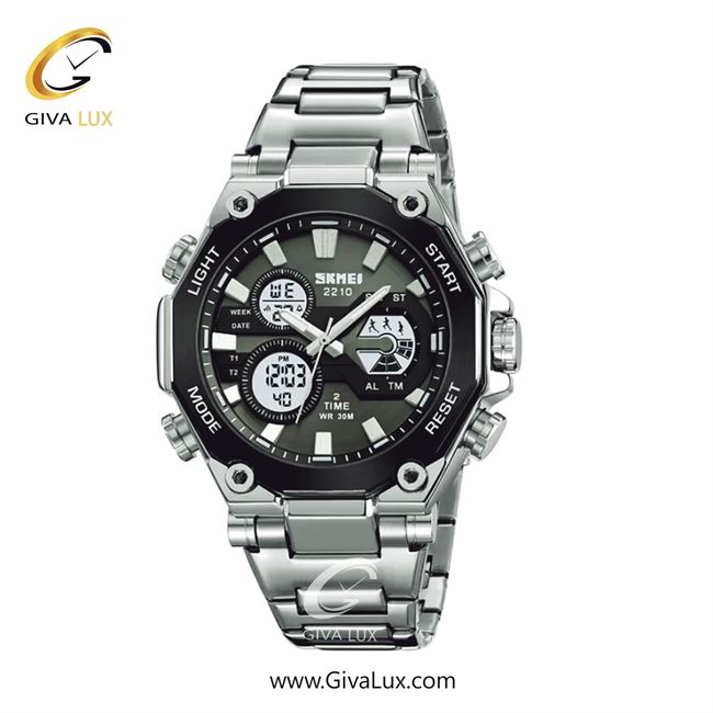 ساعت مچی اورجینال مردانه اسکمی (Skmei) دو زمانه مشکی | نقره ای| مشکی-خاکی| کد رفرنس 2210