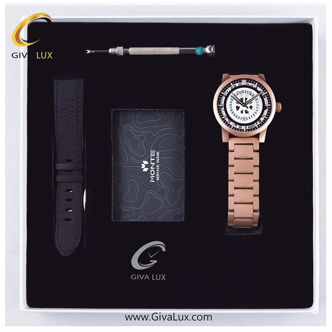 پک کادویی ساعت مچی مردانه بند استیل کافی مونته با بند اضافه چرمی M751340 SKT 22117-3.jpg