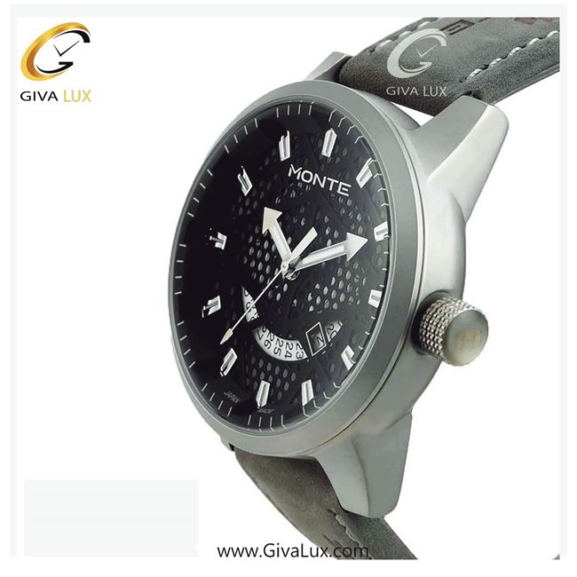 پک کادویی ساعت مچی مردانه بند استیل مونته با بند اضافه چرمی M751340 GRAYWB 22119-2.jpg