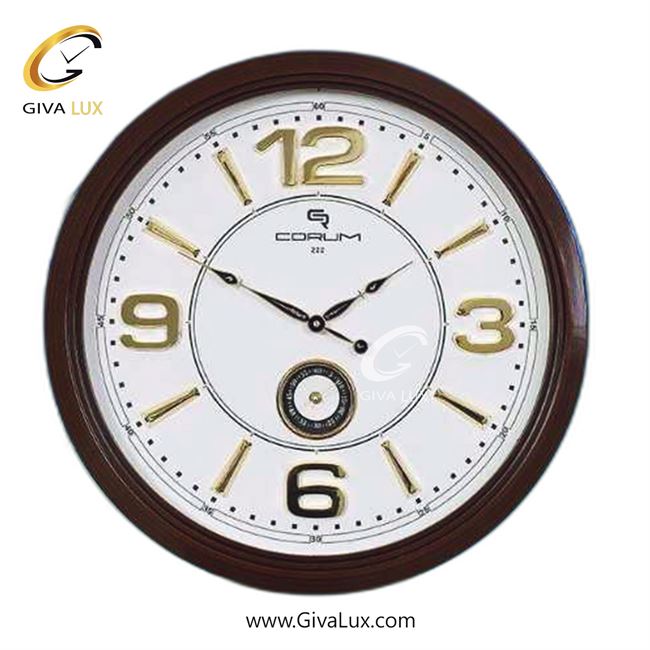 ساعت دیواری اورجینال کوروم PVC قهوه ای| کد رفرنس 222